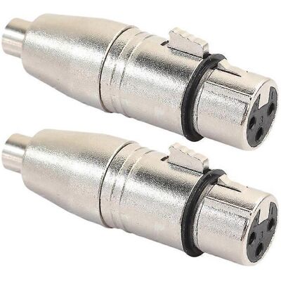ALLAUVE Lot De 2 Adaptateurs Audio Xlr Femelle Vers Rca Femelle Pour Microphone Et Haut-parleur. Publicité ALLAUVE Lot De 2 Adaptateurs Audio Xlr Femelle Vers Rca Femelle Pour Microphone Et Haut-parleur. Publicité