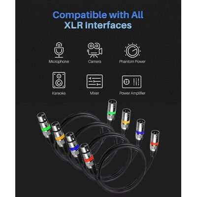 FLAMMKRAFT Ensemble De 4 Câbles Xlr De 1,2 M Canon Mâle Vers Femelle Pour Entrée/sortie Audio, Microphone Ktv Xlr Micro - Publicité FLAMMKRAFT Ensemble De 4 Câbles Xlr De 1,2 M Canon Mâle Vers Femelle Pour Entrée/sortie Audio, Microphone Ktv Xlr Micro - Publicité