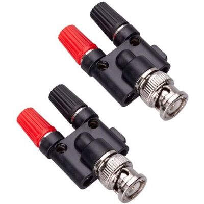 SCORPIO 2pcs Bnc Male Plug To 2x4mm Double Banana Jack Socket Binding Post Audio Adaptateur Connecteur - Publicité SCORPIO 2pcs Bnc Male Plug To 2x4mm Double Banana Jack Socket Binding Post Audio Adaptateur Connecteur - Publicité