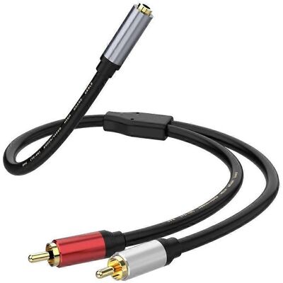 FLAMMKRAFT Câble Adaptateur 3,5 Mm Vers 2 Rca Mâle Pour Casques Et Home Cinéma - Publicité FLAMMKRAFT Câble Adaptateur 3,5 Mm Vers 2 Rca Mâle Pour Casques Et Home Cinéma - Publicité