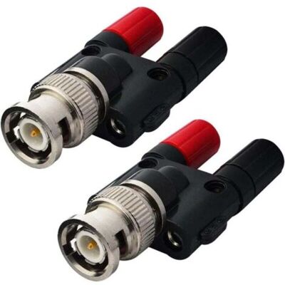 SCORPIO Lot De 2 Fiches Bnc Males Vers 2 Fiches Banane Femelles Doubles De 4 Mm, Connecteur Répartiteur Coaxial Rf, Adaptateur Banane Bnc Pour Antennes Radio Hf, Oscilloscope Dvm, Lot De 2 - Publicité SCORPIO Lot De 2 Fiches Bnc Males Vers 2 Fiches Banane Femelles Doubles De 4 Mm, Connecteur Répartiteur Coaxial Rf, Adaptateur Banane Bnc Pour Antennes Radio Hf, Oscilloscope Dvm, Lot De 2 - Publicité
