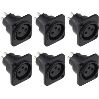 OEM Royaluxe-6 Pièces Prise Xlr Femelle, Prise Xlr À Montage Sur Panneau À 3 Broches, Connecteur Xlr Femelle Pour Microphone, Contacts En Cuivre Nickelé - Publicité OEM Royaluxe-6 Pièces Prise Xlr Femelle, Prise Xlr À Montage Sur Panneau À 3 Broches, Connecteur Xlr Femelle Pour Microphone, Contacts En Cuivre Nickelé - Publicité