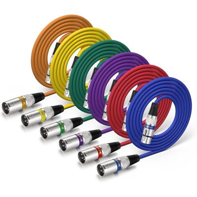 OEM Xlr Mic Cable 6 Color Packs -short Xlr Mâle À Femme Microphone Stage Patch Cable 3-pin Équilibré, 2m - Publicité OEM Xlr Mic Cable 6 Color Packs -short Xlr Mâle À Femme Microphone Stage Patch Cable 3-pin Équilibré, 2m - Publicité