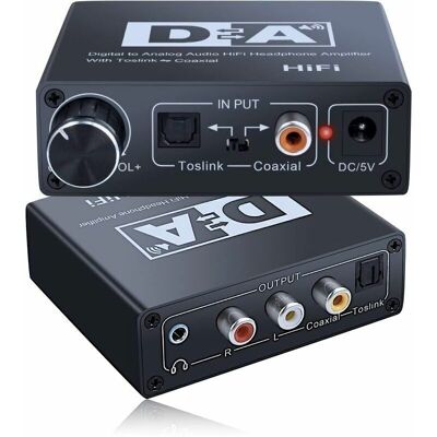 OEM Convertisseur Dac - Amplificateur Hifi - Numérique Vers Analogique - 2 Prises Rca 3,5 - Coaxiale Optique Biretionnelle - Contrôle Du Volume Et Réglable - Publicité OEM Convertisseur Dac - Amplificateur Hifi - Numérique Vers Analogique - 2 Prises Rca 3,5 - Coaxiale Optique Biretionnelle - Contrôle Du Volume Et Réglable - Publicité