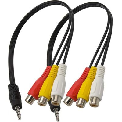 SCORPIO Câble Adaptateur 3.5mm Mâle Vers 3 Rca Femelle, 2 Paquets, 25cm Av Audio Vidéo Aux - Publicité SCORPIO Câble Adaptateur 3.5mm Mâle Vers 3 Rca Femelle, 2 Paquets, 25cm Av Audio Vidéo Aux - Publicité