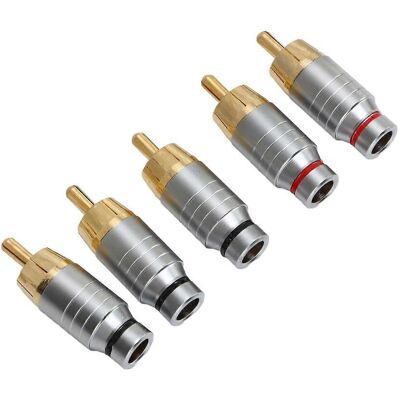 FLAMMKRAFT 5 Connecteurs Rca Universels En Métal, Fiche À Souder Pour Câble Audio Vidéo, Prise Haut-parleur Stéréo (5 Pièces) - Publicité FLAMMKRAFT 5 Connecteurs Rca Universels En Métal, Fiche À Souder Pour Câble Audio Vidéo, Prise Haut-parleur Stéréo (5 Pièces) - Publicité