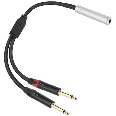 FLAMMKRAFT Adaptateur Répartiteur Stéréo En Y, Prise Femelle Stéréo 6,35 Mm Vers Prise Mâle 6,35 Mm Pour Haut-parleur - Publicité FLAMMKRAFT Adaptateur Répartiteur Stéréo En Y, Prise Femelle Stéréo 6,35 Mm Vers Prise Mâle 6,35 Mm Pour Haut-parleur - Publicité
