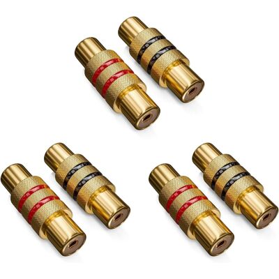 OEM Lot De 6 Adaptateur Rca, Connecteur Femelle À Femelle, Noir Et Rouge, Audio Vidéo, Pour Extension Câble Stéréo - Publicité OEM Lot De 6 Adaptateur Rca, Connecteur Femelle À Femelle, Noir Et Rouge, Audio Vidéo, Pour Extension Câble Stéréo - Publicité