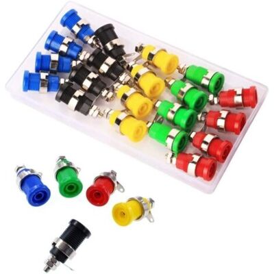 SCORPIO Lot De 20 4mm Fiche Banane Douille, Fiche Banane Femelle, 4mm Douille De Sécurité, Haut-parleur Reliure Femelle Post Socket Jack, 5 Colors Red/yellow/blue/green/black - Publicité SCORPIO Lot De 20 4mm Fiche Banane Douille, Fiche Banane Femelle, 4mm Douille De Sécurité, Haut-parleur Reliure Femelle Post Socket Jack, 5 Colors Red/yellow/blue/green/black - Publicité