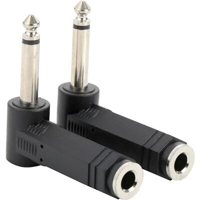 SANS MARQUE 2 Pièces Adaptateur Coudé 6,35 Mm Ts Mâle Vers 6,35 Mm Ts Femelle, Prise Mono 1/4" Vers Jack 1/4" Pour Haut-parleur, Amplificateur, Son De Guitare - Publicité SANS MARQUE 2 Pièces Adaptateur Coudé 6,35 Mm Ts Mâle Vers 6,35 Mm Ts Femelle, Prise Mono 1/4" Vers Jack 1/4" Pour Haut-parleur, Amplificateur, Son De Guitare - Publicité