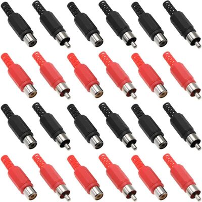 OEM Lot De 40 Adaptateurs De Prise Rca Audio Vidéo De Rechange Rca Mâle Et Femelle (10 Rouge/noir Mâle Et 10 Rouge/noir Femelle) - Publicité OEM Lot De 40 Adaptateurs De Prise Rca Audio Vidéo De Rechange Rca Mâle Et Femelle (10 Rouge/noir Mâle Et 10 Rouge/noir Femelle) - Publicité