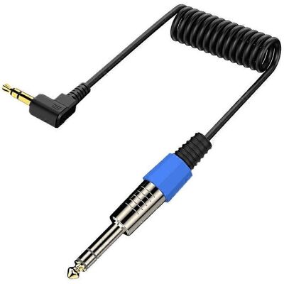 FLAMMKRAFT Câble Adaptateur Audio Trs Spiralé 6,35 Mm (1/4 Po) Vers 3,5 Mm (1/8 Po), Plaqué Or - Publicité FLAMMKRAFT Câble Adaptateur Audio Trs Spiralé 6,35 Mm (1/4 Po) Vers 3,5 Mm (1/8 Po), Plaqué Or - Publicité
