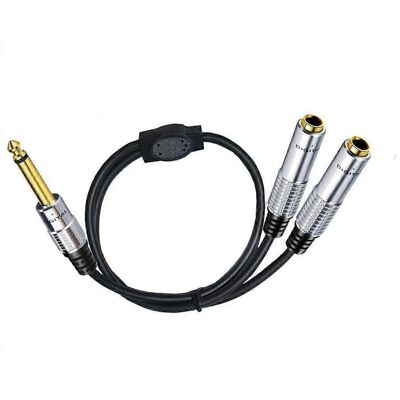 FLAMMKRAFT Câble Répartiteur Stéréo Adaptateur Casque 6,35 Mm Mâle Vers Double 6,35 Mm Femelle - Publicité FLAMMKRAFT Câble Répartiteur Stéréo Adaptateur Casque 6,35 Mm Mâle Vers Double 6,35 Mm Femelle - Publicité