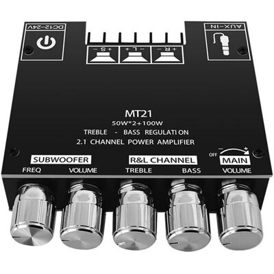 OEM Compatible Avec La Carte D'Amplificateur De Subwoofer Mt21, Bluetooth 5.0 2.1 Canaux, Puissance 50w X 2 + 100w, Amplificateur Audio Stéréo. Publicité OEM Compatible Avec La Carte D'Amplificateur De Subwoofer Mt21, Bluetooth 5.0 2.1 Canaux, Puissance 50w X 2 + 100w, Amplificateur Audio Stéréo. Publicité