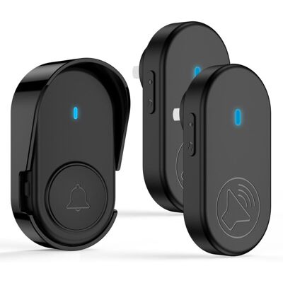 OEM Sonnette Sans Fil Extérieure Imperméable, Kit Sonnette Ip66 Étanche ,2 Récepteurs, 1 Émetteur (noir)-crezuo - Publicité OEM Sonnette Sans Fil Extérieure Imperméable, Kit Sonnette Ip66 Étanche ,2 Récepteurs, 1 Émetteur (noir)-crezuo - Publicité