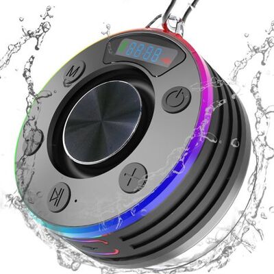 OEM Enceinte Bluetooth Portable Pour Douche Étanche Ipx7 Ventouse, Son Stéréo 360°, Appels Mains Libres, Lumière Led Extérieur - Publicité OEM Enceinte Bluetooth Portable Pour Douche Étanche Ipx7 Ventouse, Son Stéréo 360°, Appels Mains Libres, Lumière Led Extérieur - Publicité