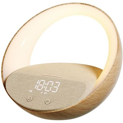 OEM Adapté Aux Quatre Fonctions En Une : Horloge Haut-parleur, Enceinte Bluetooth, Veilleuse, Lampe De Chevet, Charge Sans Fil 15 W, Compatible Avec Tous Les Téléphones Portables. Publicité OEM Adapté Aux Quatre Fonctions En Une : Horloge Haut-parleur, Enceinte Bluetooth, Veilleuse, Lampe De Chevet, Charge Sans Fil 15 W, Compatible Avec Tous Les Téléphones Portables. Publicité