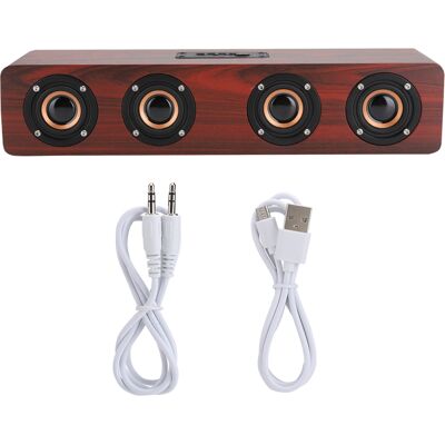 OEM Enceinte Bluetooth Sans Fil En Bois W8 De 12 W Avec Prise En Charge Des Cartes À Insérer/fm/messagerie Vocale (texture Bois Bordeaux (anglais)) - Publicité OEM Enceinte Bluetooth Sans Fil En Bois W8 De 12 W Avec Prise En Charge Des Cartes À Insérer/fm/messagerie Vocale (texture Bois Bordeaux (anglais)) - Publicité