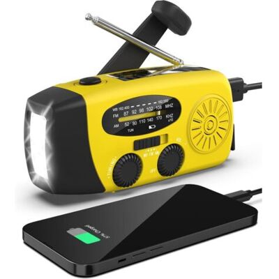SCORPIO Radio Météo Solaire D'Urgence, Kit Anti-sismique, Manivelle, Auto-alimentée, Am/fm/wb, Radio De Survie À Manivelle, Lampe Torche Led, Batterie Externe 2000 Mah Pour Iphone Et Smartphones (jaune) - Publicité SCORPIO Radio Météo Solaire D'Urgence, Kit Anti-sismique, Manivelle, Auto-alimentée, Am/fm/wb, Radio De Survie À Manivelle, Lampe Torche Led, Batterie Externe 2000 Mah Pour Iphone Et Smartphones (jaune) - Publicité