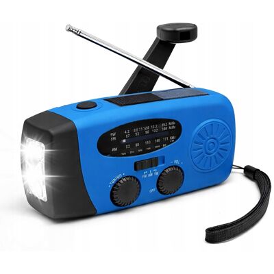 OEM Radio Solaire Portable Sanelite Avec Antenne À Manivelle, Lampe Torche Et Batterie Externe 3 En 1 - Publicité OEM Radio Solaire Portable Sanelite Avec Antenne À Manivelle, Lampe Torche Et Batterie Externe 3 En 1 - Publicité