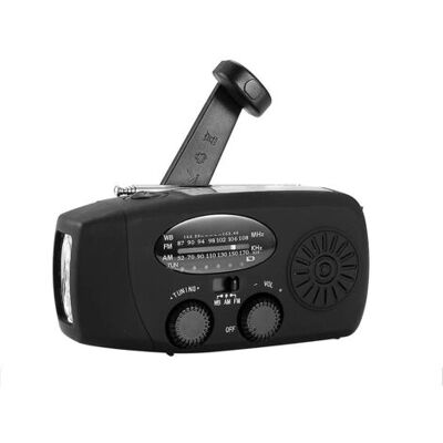 SCORPIO Radio Solaire Portable, Radio Am/fm Auto-alimentée À Manivelle, Lampe De Poche À 3 Led Et Chargeur De Téléphone - Publicité SCORPIO Radio Solaire Portable, Radio Am/fm Auto-alimentée À Manivelle, Lampe De Poche À 3 Led Et Chargeur De Téléphone - Publicité