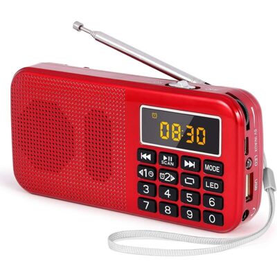 OEM Radio Portable Fm Rechargeable 3000mah, Compatible Mp3, Carte Sd, Usb Et Aux, Lampe De Poche Intégrée, 30h D'Autonomie D'Écoute - Publicité OEM Radio Portable Fm Rechargeable 3000mah, Compatible Mp3, Carte Sd, Usb Et Aux, Lampe De Poche Intégrée, 30h D'Autonomie D'Écoute - Publicité