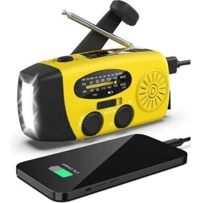 SCORPIO Radio Météo Solaire D'Urgence, Kit Anti-sismique, Manivelle, Auto-alimentée, Am/fm/wb, Radio De Survie À Manivelle, Lampe Torche Led, Batterie Externe 2000 Mah Pour Iphone Et Smartphones (jaune) - Publicité SCORPIO Radio Météo Solaire D'Urgence, Kit Anti-sismique, Manivelle, Auto-alimentée, Am/fm/wb, Radio De Survie À Manivelle, Lampe Torche Led, Batterie Externe 2000 Mah Pour Iphone Et Smartphones (jaune) - Publicité