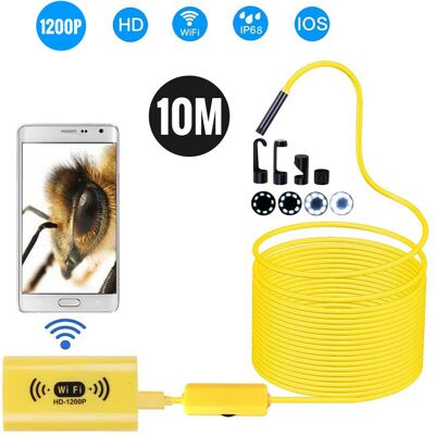 OEM Caméra Endoscope Sans Fil 8mm Ip68 Étanche Wifi Inspection 2.0mp Hd 8 Led Endoscope Câble Semi-rigide Pour Iphones Ipads Appareils Android Et Pc Jaune 10m - Publicité OEM Caméra Endoscope Sans Fil 8mm Ip68 Étanche Wifi Inspection 2.0mp Hd 8 Led Endoscope Câble Semi-rigide Pour Iphones Ipads Appareils Android Et Pc Jaune 10m - Publicité
