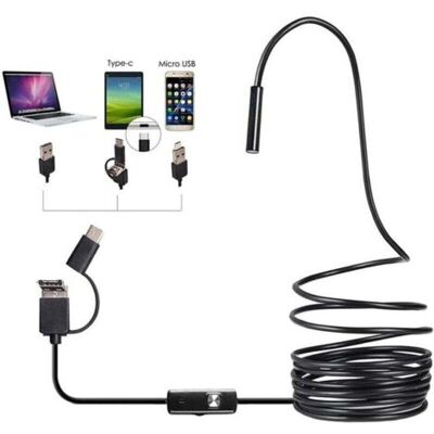 KOMIRO Endoscope Industriel Usb Type-c 3 En 1 Caméra Hd 5m Étanche Luminosité Réglable Inspection Tuyaux - Publicité KOMIRO Endoscope Industriel Usb Type-c 3 En 1 Caméra Hd 5m Étanche Luminosité Réglable Inspection Tuyaux - Publicité