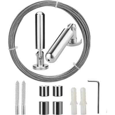 OEM Acier Inoxydable Rideau Tension Fil Pincer Clips Net Rideau Tieback Rod Set Photo Suspendus 5 Mètres - Publicité OEM Acier Inoxydable Rideau Tension Fil Pincer Clips Net Rideau Tieback Rod Set Photo Suspendus 5 Mètres - Publicité