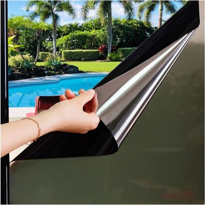 OEM Film Fenetre Anti Regard Film Miroir Sans Tain Anti Chaleur Anti Uv Électrostatique Protection De La Vie Privée Pour Fenetre Bureau Maison Magasin 40×200cm Bicolore(argent Noir) - Publicité OEM Film Fenetre Anti Regard Film Miroir Sans Tain Anti Chaleur Anti Uv Électrostatique Protection De La Vie Privée Pour Fenetre Bureau Maison Magasin 40×200cm Bicolore(argent Noir) - Publicité