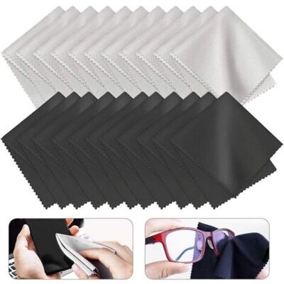 OEM Lot De 20 Chiffons De Nettoyage En Microfibre Non Pelucheuse Pour Lunettes, Écrans Lcd, Objectifs, Appareils Photo Et Téléphones Portables - 15 X 15 Cm - Publicité OEM Lot De 20 Chiffons De Nettoyage En Microfibre Non Pelucheuse Pour Lunettes, Écrans Lcd, Objectifs, Appareils Photo Et Téléphones Portables - 15 X 15 Cm - Publicité