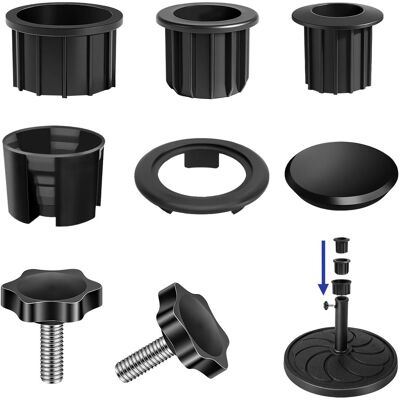OEM Un Ensemble D'Accessoires Pour Base De Parasol En 7 Pièces, Comprenant Des Caches-trous, Des Vis Et Des Bouchons. Publicité OEM Un Ensemble D'Accessoires Pour Base De Parasol En 7 Pièces, Comprenant Des Caches-trous, Des Vis Et Des Bouchons. Publicité