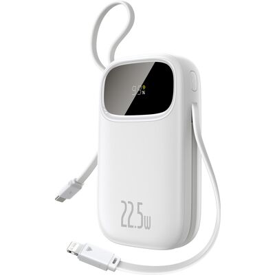 OEM Batterie Externe 20 000 Mah 22,5 W Avec Écran, Câbles Usb-c Et Lightning Pour Iphone - Blanche - Publicité OEM Batterie Externe 20 000 Mah 22,5 W Avec Écran, Câbles Usb-c Et Lightning Pour Iphone - Blanche - Publicité