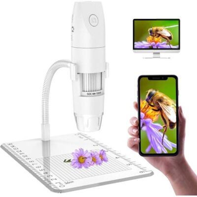 OEM Microscope Numérique Wifi, Mini Microscope De Grossissement 50x -1000x,1080p Hd 2.0 Mp 8 Led Usb Microscope Portable Digital Compatible Avec Android Iphones Tablettes Windows Mac - Publicité OEM Microscope Numérique Wifi, Mini Microscope De Grossissement 50x -1000x,1080p Hd 2.0 Mp 8 Led Usb Microscope Portable Digital Compatible Avec Android Iphones Tablettes Windows Mac - Publicité