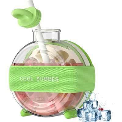 OEM Bouteille 2 En 1 Avec Couvercle Et Glaçons - 500 Ml, Verte, Sans Bpa, Idéale Pour Les Boissons D'Été, Le Café Et L'Eau. Publicité OEM Bouteille 2 En 1 Avec Couvercle Et Glaçons - 500 Ml, Verte, Sans Bpa, Idéale Pour Les Boissons D'Été, Le Café Et L'Eau. Publicité