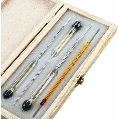 OEM Alcoomètre Pèse-alcool Professionnel Set De 3 Hydromètres 0-100% Thermomètre 0-50°c Pour Mesurer L'Alcool Dans Spiritueux-dou - Publicité OEM Alcoomètre Pèse-alcool Professionnel Set De 3 Hydromètres 0-100% Thermomètre 0-50°c Pour Mesurer L'Alcool Dans Spiritueux-dou - Publicité