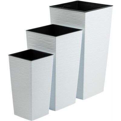 OEM Ensemble De Pots De Fleurs Blancs Porto Riflo, 3 Pièces - Publicité OEM Ensemble De Pots De Fleurs Blancs Porto Riflo, 3 Pièces - Publicité