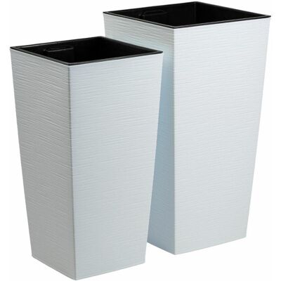 OEM Ensemble De 2 Grands Pots De Fleurs Blancs Porto Riflo - Publicité OEM Ensemble De 2 Grands Pots De Fleurs Blancs Porto Riflo - Publicité