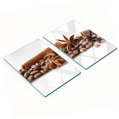 OEM Plateaux De Service En Verre Pour Apéritifs, Grains De Café Et Cannelle, 2 X 40 X 52 Cm - Publicité OEM Plateaux De Service En Verre Pour Apéritifs, Grains De Café Et Cannelle, 2 X 40 X 52 Cm - Publicité