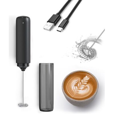 OEM Mousseur À Lait Rechargeable Usb, Mousseur À Lait Électrique Portable Avec Agitateur, Permet De Mélanger Le Café, Le Latte, Le Matcha, Le Chocolat Chaud Et Autres Boissons, Et Sert Également De Mousse - Publicité OEM Mousseur À Lait Rechargeable Usb, Mousseur À Lait Électrique Portable Avec Agitateur, Permet De Mélanger Le Café, Le Latte, Le Matcha, Le Chocolat Chaud Et Autres Boissons, Et Sert Également De Mousse - Publicité