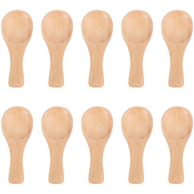 YUDO Lot De 10 Petites Cuillères En Bois À Manche Court, Idéales Pour Les Petits Pots De Confiture, D'Épices, De Condiments, Etc. Publicité YUDO Lot De 10 Petites Cuillères En Bois À Manche Court, Idéales Pour Les Petits Pots De Confiture, D'Épices, De Condiments, Etc. Publicité