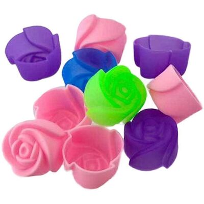 KOWOLL 10 Moules À Muffins, Cookies Et Cupcakes En Silicone En Forme De Rose, Moules À Chocolat - Publicité KOWOLL 10 Moules À Muffins, Cookies Et Cupcakes En Silicone En Forme De Rose, Moules À Chocolat - Publicité
