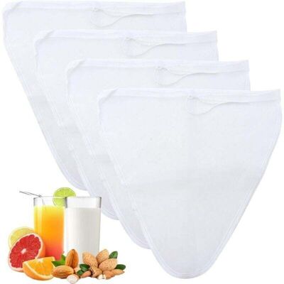 OEM Lot De 4 Sachets Filtrants En Coton Alimentaire, 30 X 30 Cm, Blanc, Nylon, Sachets Filtrants Pour Jus De Légumes Et De Fruits, Café, Lait D'Avoine, Lait Végétal - Publicité OEM Lot De 4 Sachets Filtrants En Coton Alimentaire, 30 X 30 Cm, Blanc, Nylon, Sachets Filtrants Pour Jus De Légumes Et De Fruits, Café, Lait D'Avoine, Lait Végétal - Publicité
