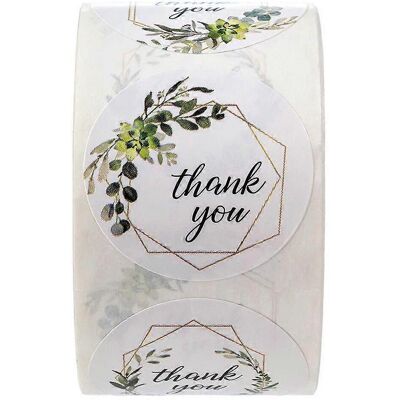 LISATR Rouleau De 500 Autocollants « Merci » À Motif Floral, À Personnaliser Pour Vos Emballages Cadeaux Et Pâtisseries. Idéal Pour Les Fêtes.-2.52.5cm - Publicité LISATR Rouleau De 500 Autocollants « Merci » À Motif Floral, À Personnaliser Pour Vos Emballages Cadeaux Et Pâtisseries. Idéal Pour Les Fêtes.-2.52.5cm - Publicité