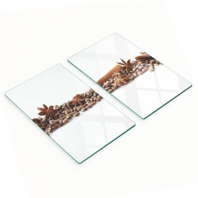 OEM Plateaux De Service En Verre Pour Apéritifs, Grains De Café Et Cannelle, 2 X 30 X 52 Cm - Publicité OEM Plateaux De Service En Verre Pour Apéritifs, Grains De Café Et Cannelle, 2 X 30 X 52 Cm - Publicité