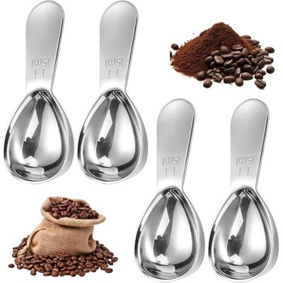 OEM Ensemble De 4 Cuillères Doseuses Graduées Pour Café : 15 Ml, Manche Court, Cuillères À Soupe Avec Manche Ergonomique Pour Grains De Café, Poudre, Sucre Et Farine (argent). Publicité OEM Ensemble De 4 Cuillères Doseuses Graduées Pour Café : 15 Ml, Manche Court, Cuillères À Soupe Avec Manche Ergonomique Pour Grains De Café, Poudre, Sucre Et Farine (argent). Publicité