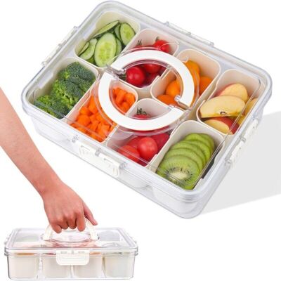 IROVAMI Qcbf - Plateau Compartimenté Transparent Avec Couvercle, Boîte À Goûter, Récipient À Charcuterie Pour Plateaux Apéritifs Portables, Organisateur Pour Bonbons, Fruits, Noix, Parfait - Publicité IROVAMI Qcbf - Plateau Compartimenté Transparent Avec Couvercle, Boîte À Goûter, Récipient À Charcuterie Pour Plateaux Apéritifs Portables, Organisateur Pour Bonbons, Fruits, Noix, Parfait - Publicité