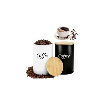OEM Lot De 2 Boîtes À Café Hermétiques (noir & Blanc), 1000 Ml Avec Couvercle En Bambou – Contenants Pour Grains De Café, Café Moulu, Dosettes & Capsules – Idéal Pour Cuisine, Couples & Amateurs De Cafe - Publicité OEM Lot De 2 Boîtes À Café Hermétiques (noir & Blanc), 1000 Ml Avec Couvercle En Bambou – Contenants Pour Grains De Café, Café Moulu, Dosettes & Capsules – Idéal Pour Cuisine, Couples & Amateurs De Cafe - Publicité