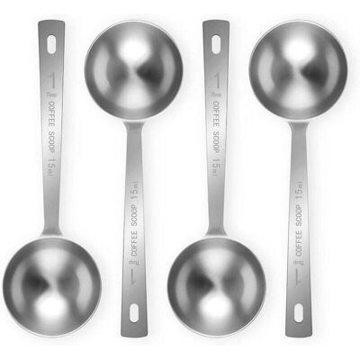 STAKMANN Un Ensemble De 4 Cuillères À Café À Long Manche En Acier Inoxydable (1 Cuillère À Soupe, 15 Ml), Adaptées Au Café Moulu, Au Thé En Vrac Et Au Café En Poudre. Publicité STAKMANN Un Ensemble De 4 Cuillères À Café À Long Manche En Acier Inoxydable (1 Cuillère À Soupe, 15 Ml), Adaptées Au Café Moulu, Au Thé En Vrac Et Au Café En Poudre. Publicité